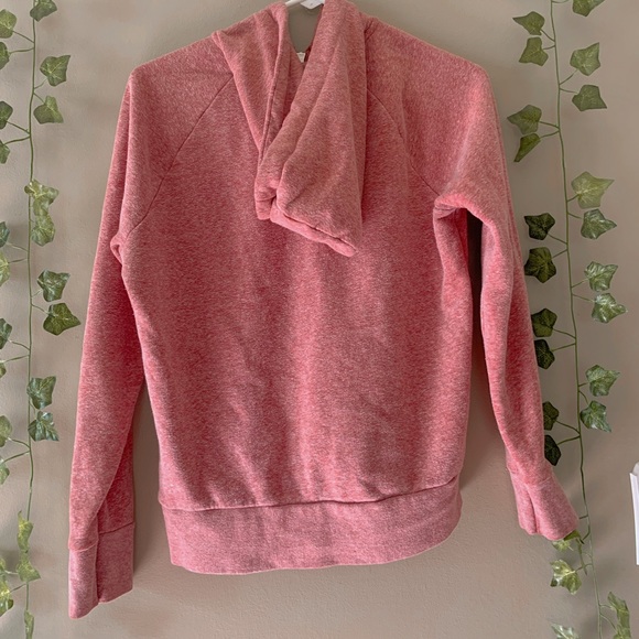 This is a light, redish jacket with a sliver zipper. - Picture 3 of 3